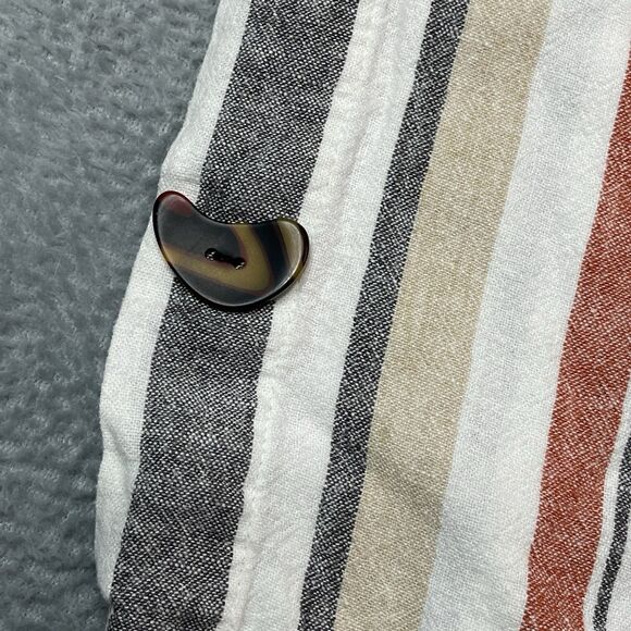 Marc New York Women’s Small Striped Linen Blend Crop Beach Vacation Pants - Picture 5 of 10